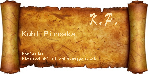 Kuhl Piroska névjegykártya