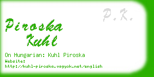 piroska kuhl business card